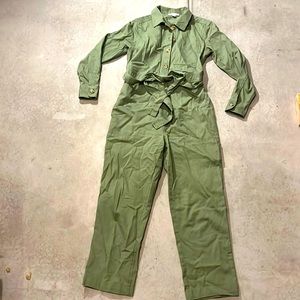 Green jump suit